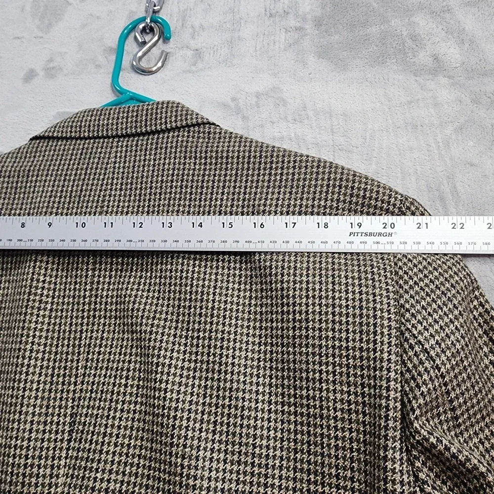 Vintage New England Collection Sport Coat Men 46L Brown Houndstooth Tweed Blazer